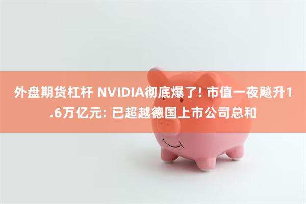 外盘期货杠杆 NVIDIA彻底爆了! 市值一夜飚升1.6万亿元: 已超越德国上市公司总和