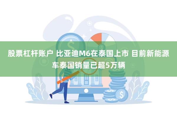 股票杠杆账户 比亚迪M6在泰国上市 目前新能源车泰国销量已超5万辆